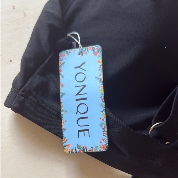 *NWT - YONIQUE 2 PIECE BLACK SWIMSUIT - Picture 5 of 7